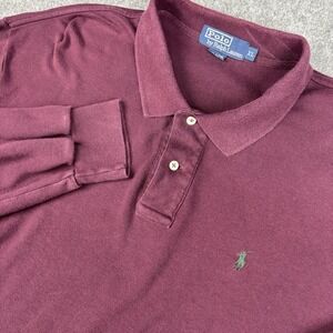 Polo Ralph Lauren Shirt Mens Xl Long Sleeve Polo Burgundy Preppy Casual Button